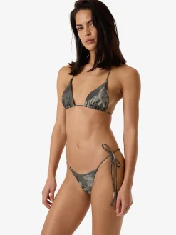 New Thrills Flora Haze String Bikini Top - Brindle