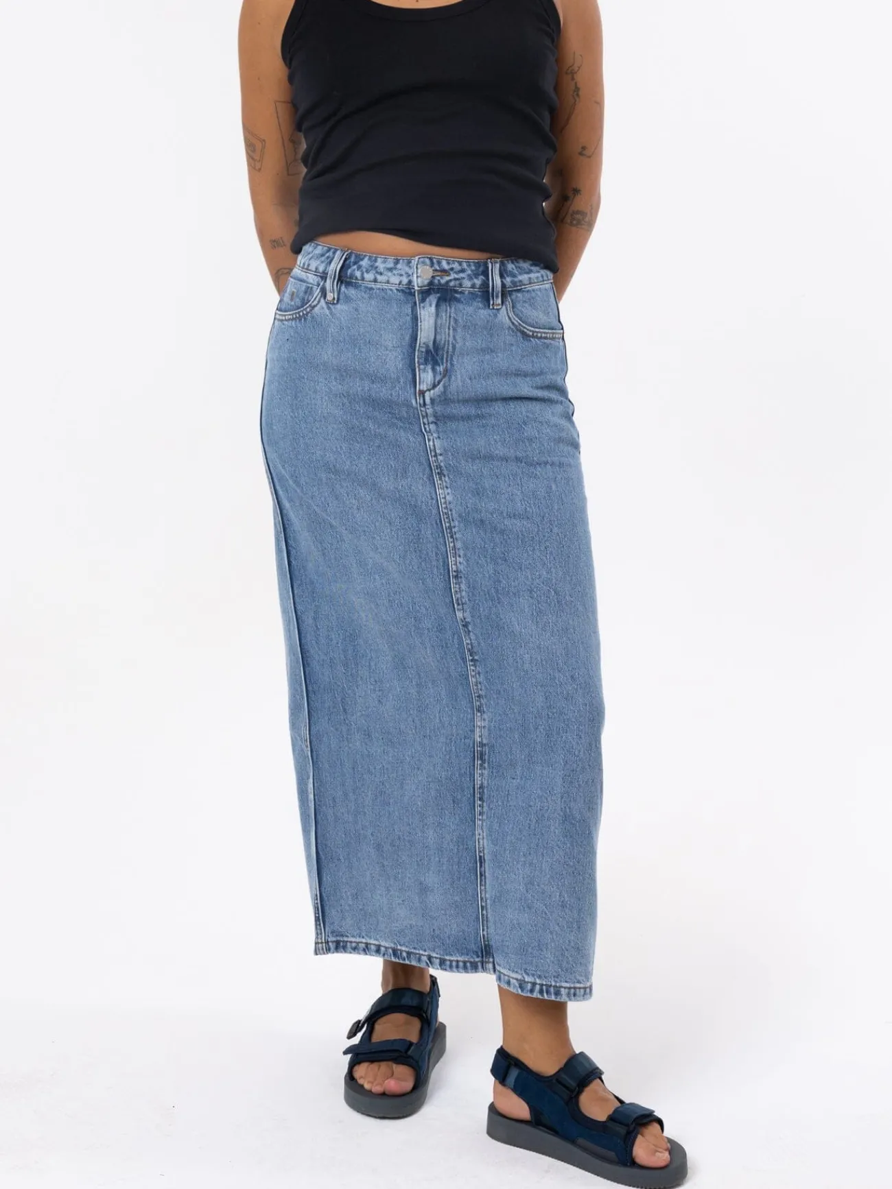 Discount Thrills Frankie Skirt - Vintage Timeworn Blue VintageTimewornBlue