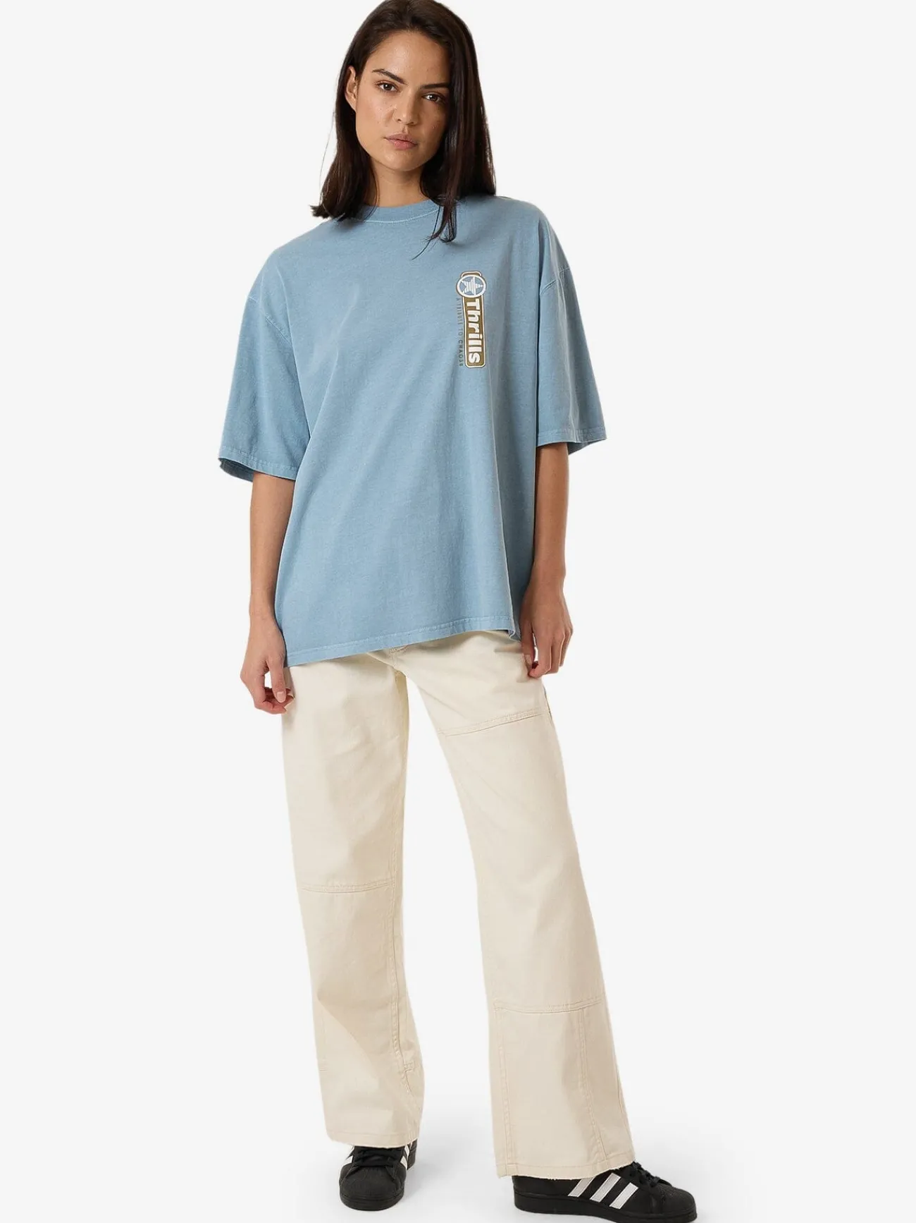 Clearance Thrills Gazed Oversized Tee - Stone Blue StoneBlue