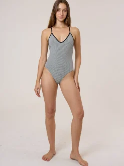 Discount Thrills Gia Gingham Plunge One Piece - Black