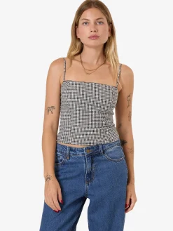 New Thrills Gia Gingham Top - Black