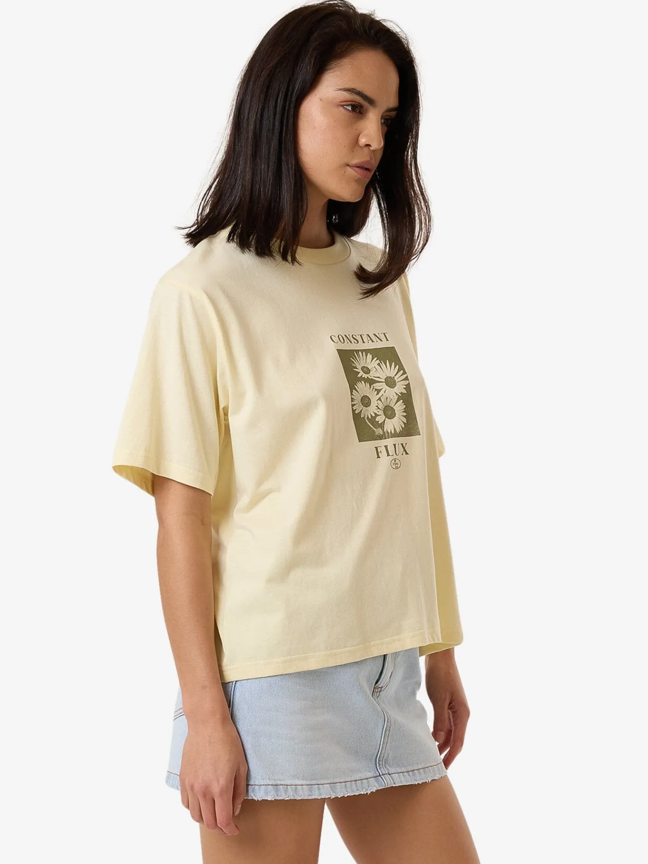 Sale Thrills Halftone Daze Square Tee - Butter