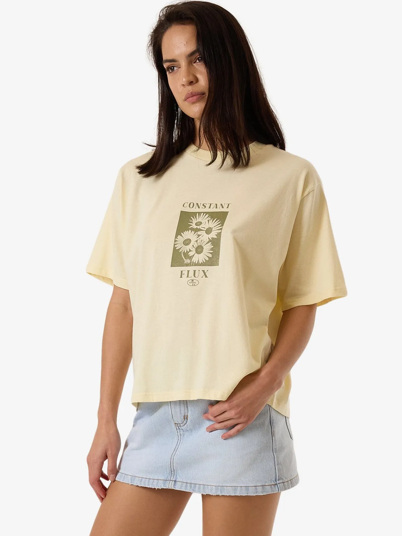 Sale Thrills Halftone Daze Square Tee - Butter