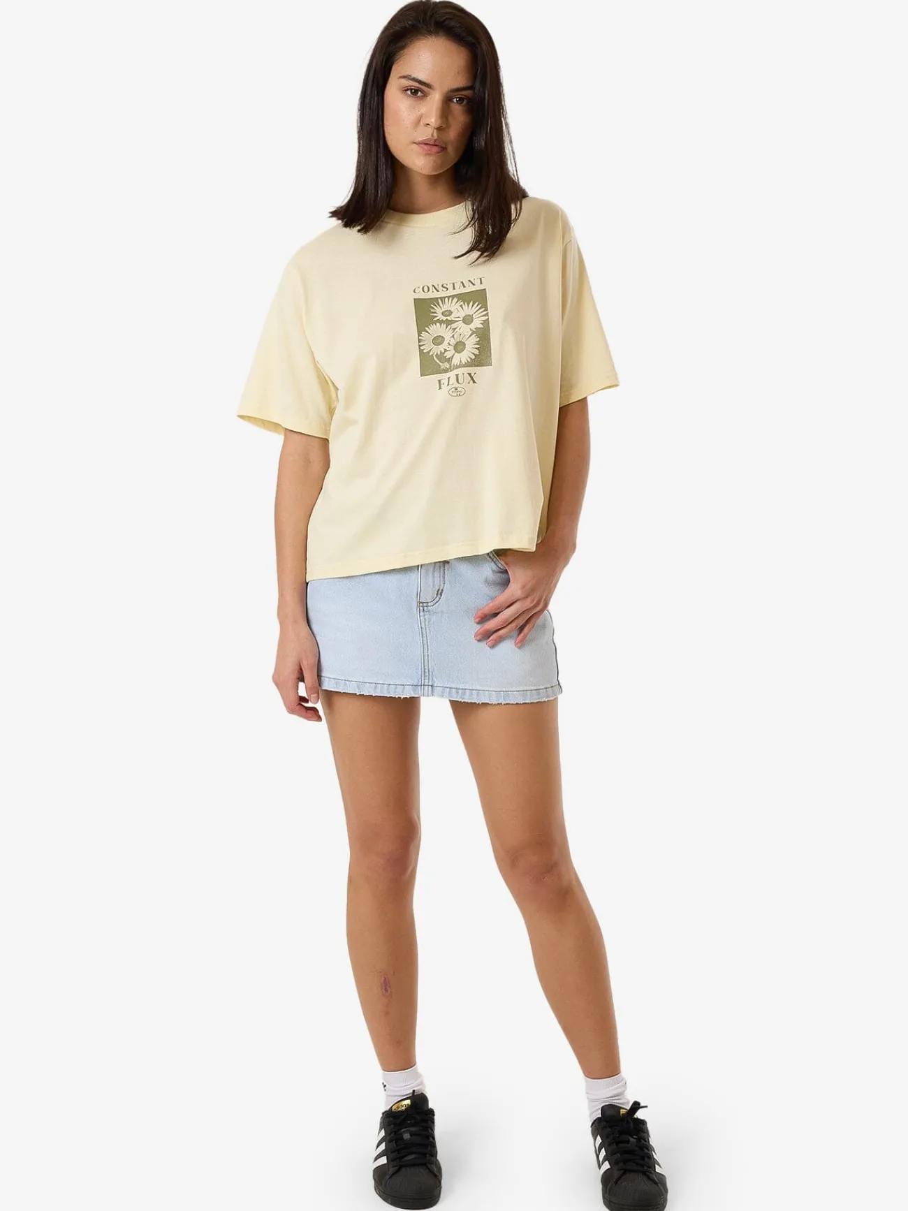 Sale Thrills Halftone Daze Square Tee - Butter