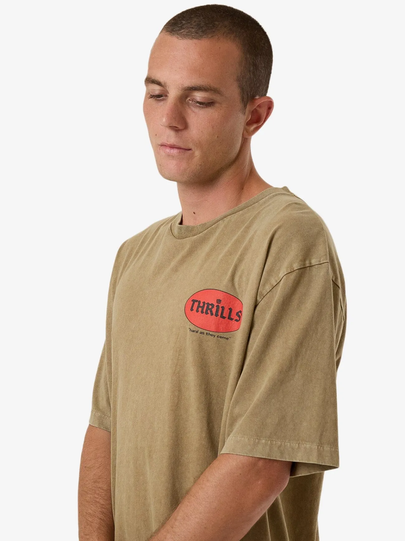 Sale Thrills Hard As They Come Oversize Fit Tee - Breen