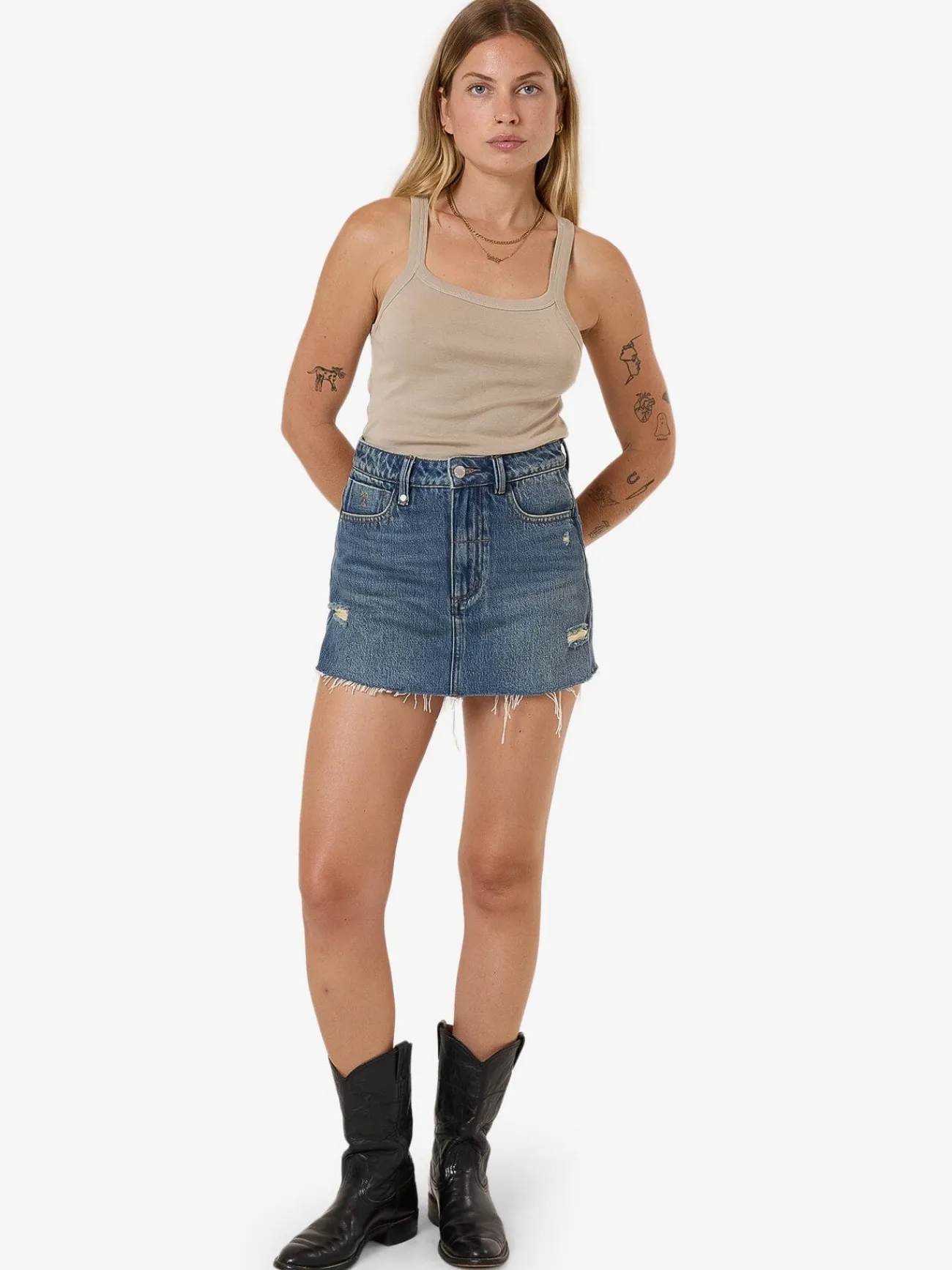 Fashion Thrills Harlow Skort - Vintage Indigo Fade VintageIndigoFade