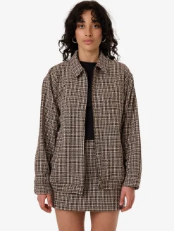 Hot Thrills Hazed Harrington Jacket - Coffee