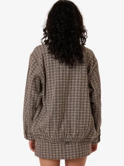 Hot Thrills Hazed Harrington Jacket - Coffee