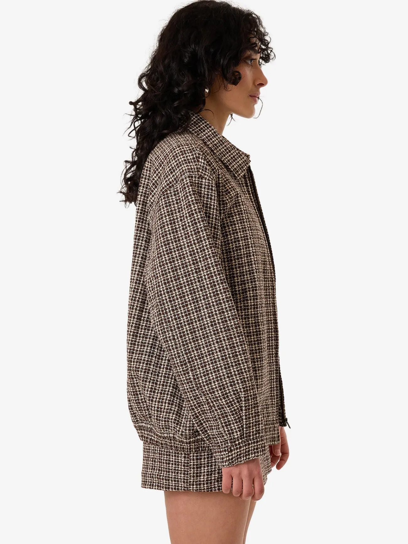 Hot Thrills Hazed Harrington Jacket - Coffee