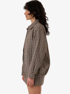 Hot Thrills Hazed Harrington Jacket - Coffee