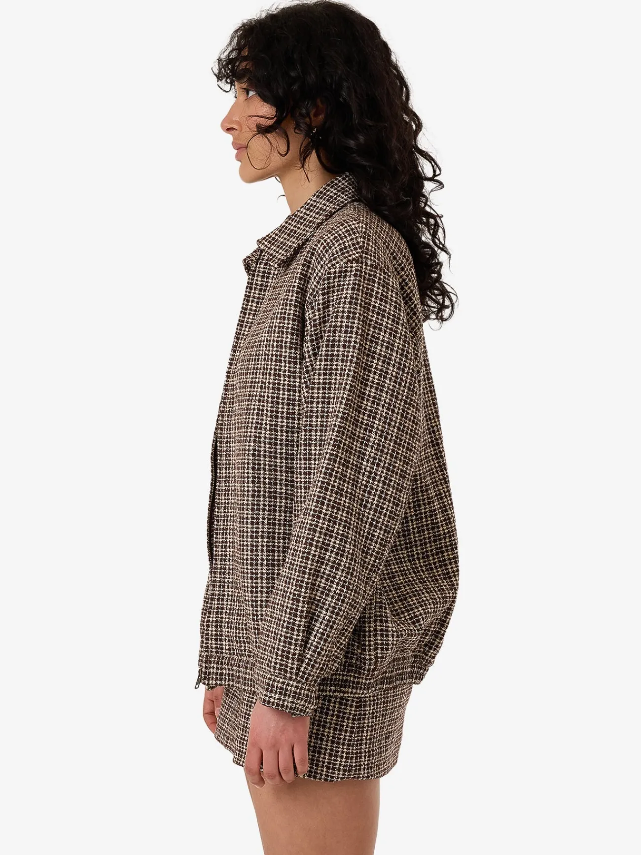 Hot Thrills Hazed Harrington Jacket - Coffee