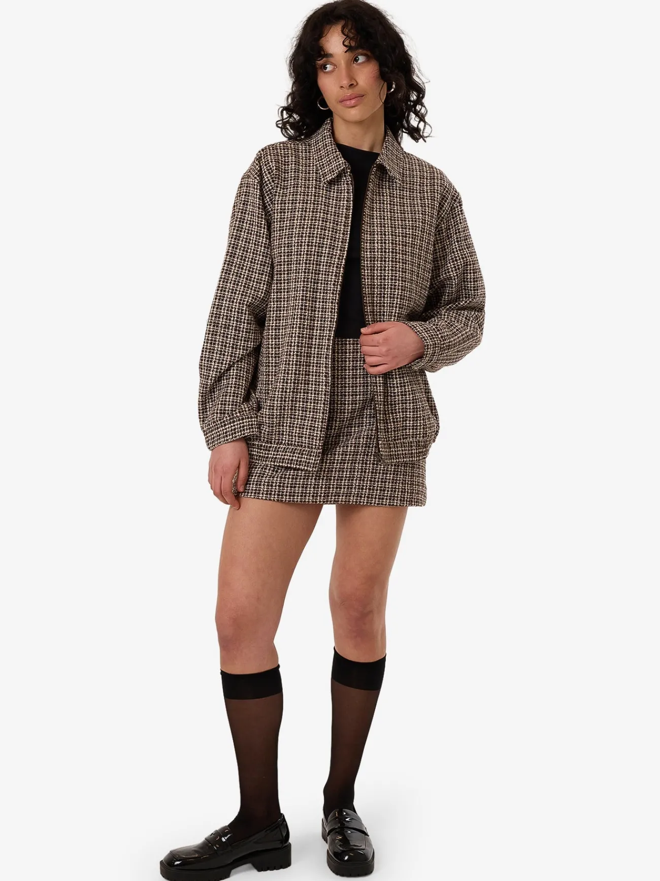 Hot Thrills Hazed Harrington Jacket - Coffee