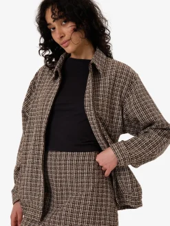 Hot Thrills Hazed Harrington Jacket - Coffee