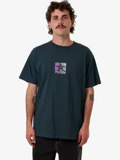 Sale Thrills Hazed Merch Fit Tee - Deep Teal DeepTeal