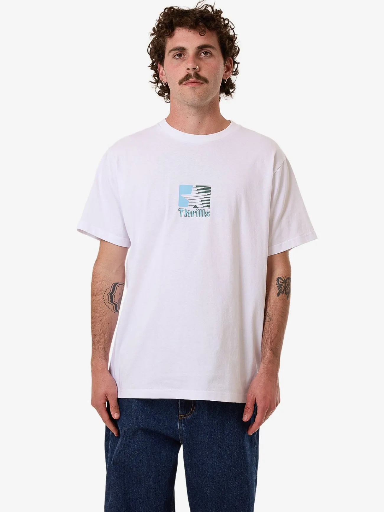 Clearance Thrills Hazed Merch Fit Tee - White