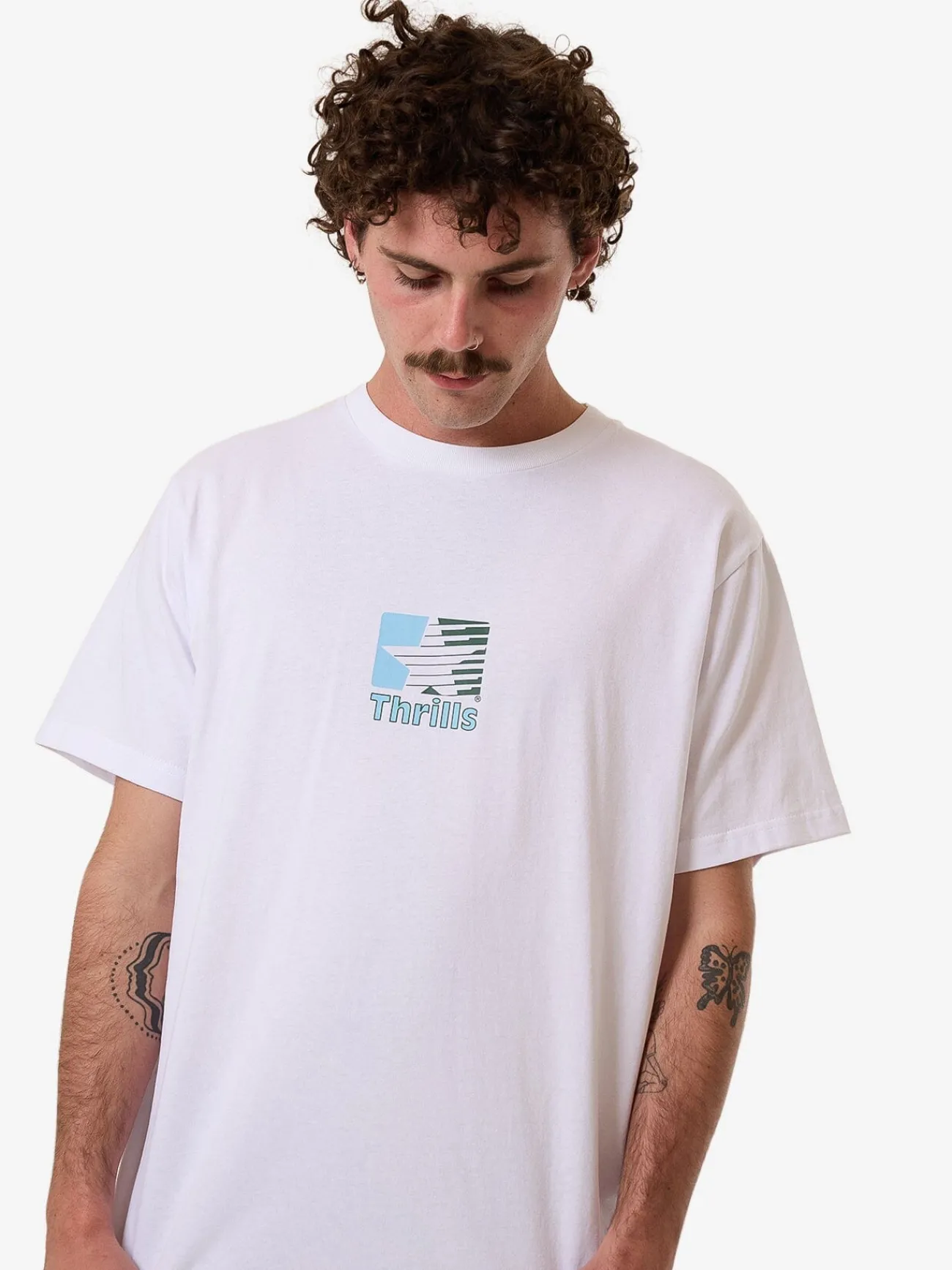Clearance Thrills Hazed Merch Fit Tee - White