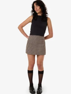 Sale Thrills Hazed Mini Skirt - Coffee