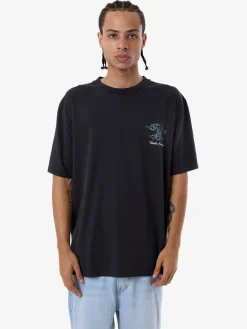 Online Thrills Heat Oversize Fit Tee - Washed Black WashedBlack
