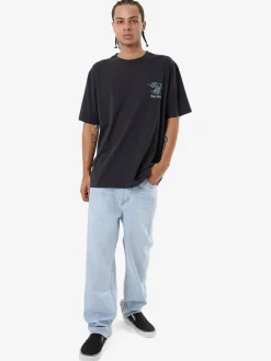 Online Thrills Heat Oversize Fit Tee - Washed Black WashedBlack