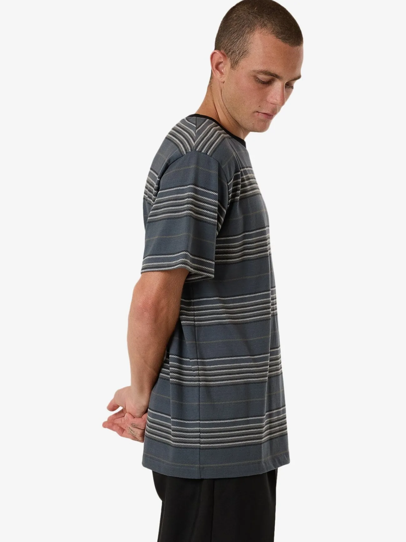 Outlet Thrills Heavy Times Stripe Merch Fit Tee - Light Petrol LightPetrol