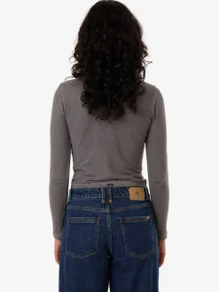 Sale Thrills Hemp Collared Long Sleeve - Grey Ash GreyAsh