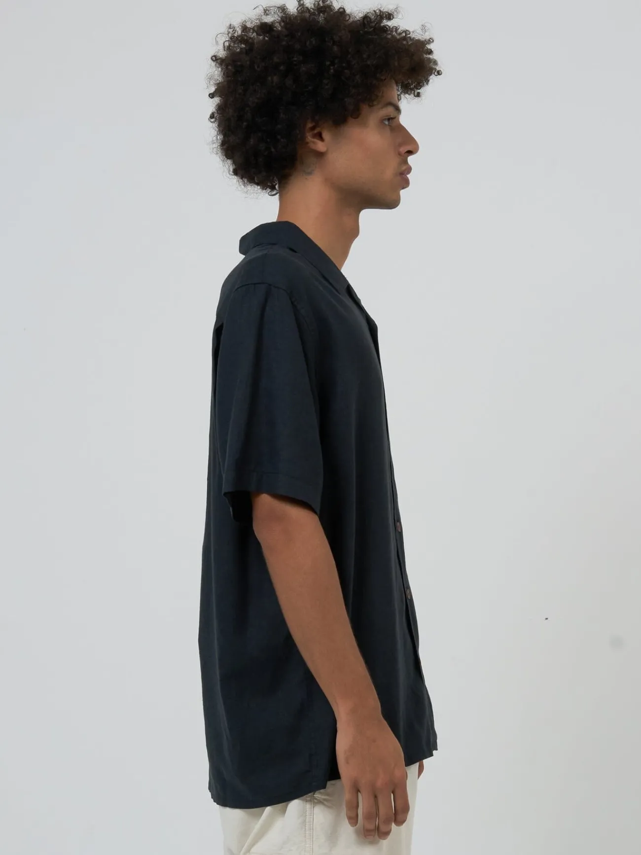 Discount Thrills Hemp Minimal Bowling Shirt - Black