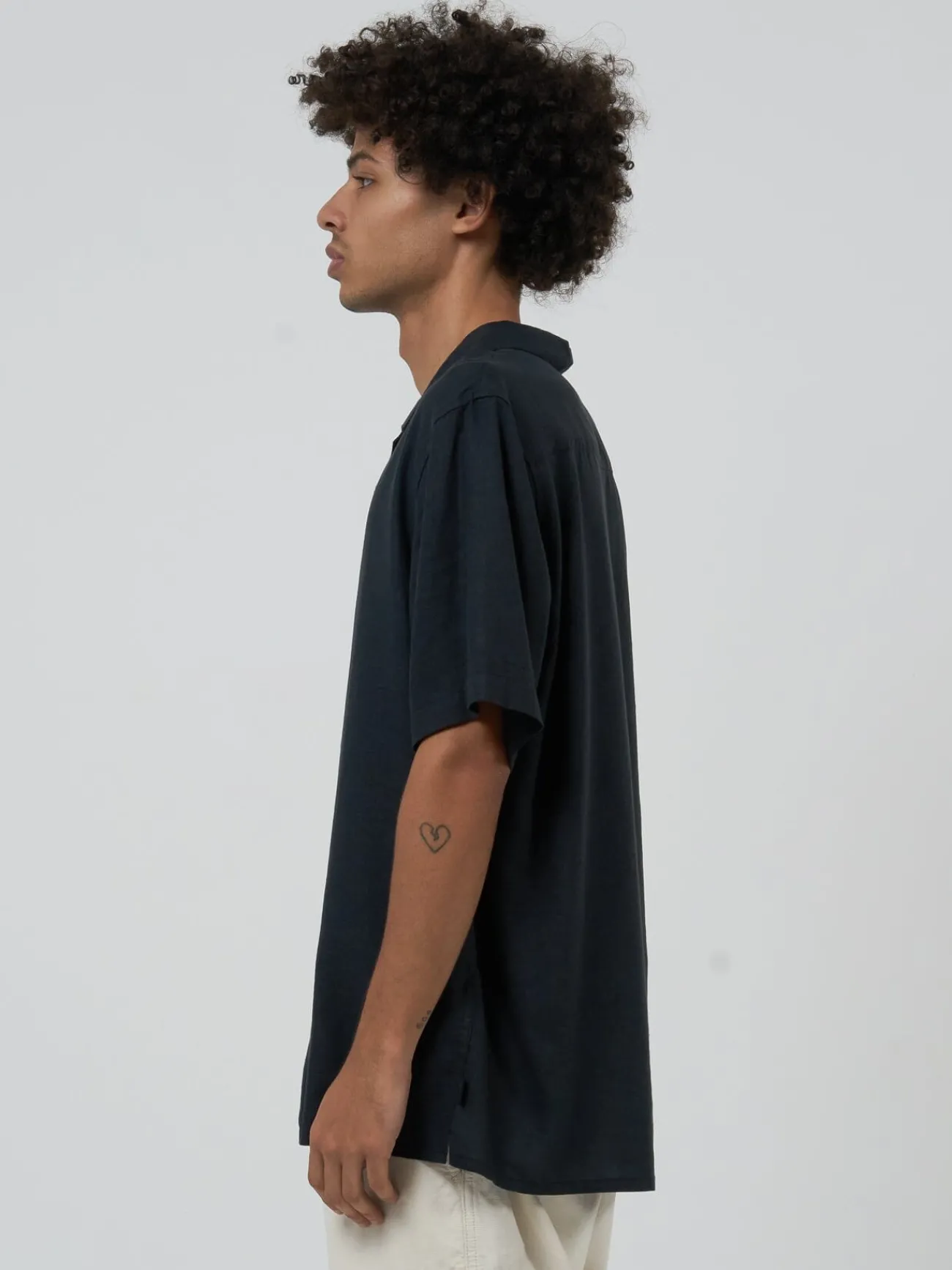 Discount Thrills Hemp Minimal Bowling Shirt - Black