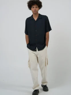 Discount Thrills Hemp Minimal Bowling Shirt - Black