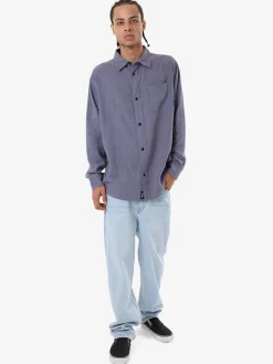 Fashion Thrills Hemp Minimal Oversize Long Sleeve Shirt - Folkstone Grey FolkstoneGrey