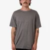 New Thrills Hemp Embro Contrast Stitch Merch Fit Tee - Grey Ash GreyAsh