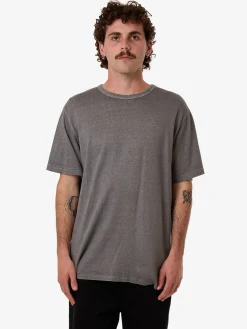 New Thrills Hemp Embro Contrast Stitch Merch Fit Tee - Grey Ash GreyAsh