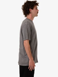 New Thrills Hemp Embro Contrast Stitch Merch Fit Tee - Grey Ash GreyAsh