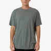 Outlet Thrills Hemp Embro Lightweight Contrast Stitch Merch Fit Tee - Dark Forest DarkForest