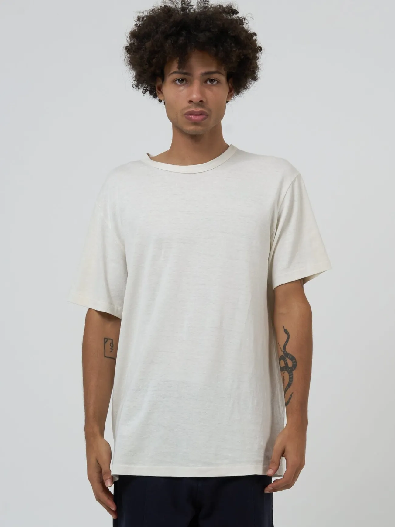 Discount Thrills Hemp Embro Lightweight Merch FIt Tee - Dirty White DirtyWhite