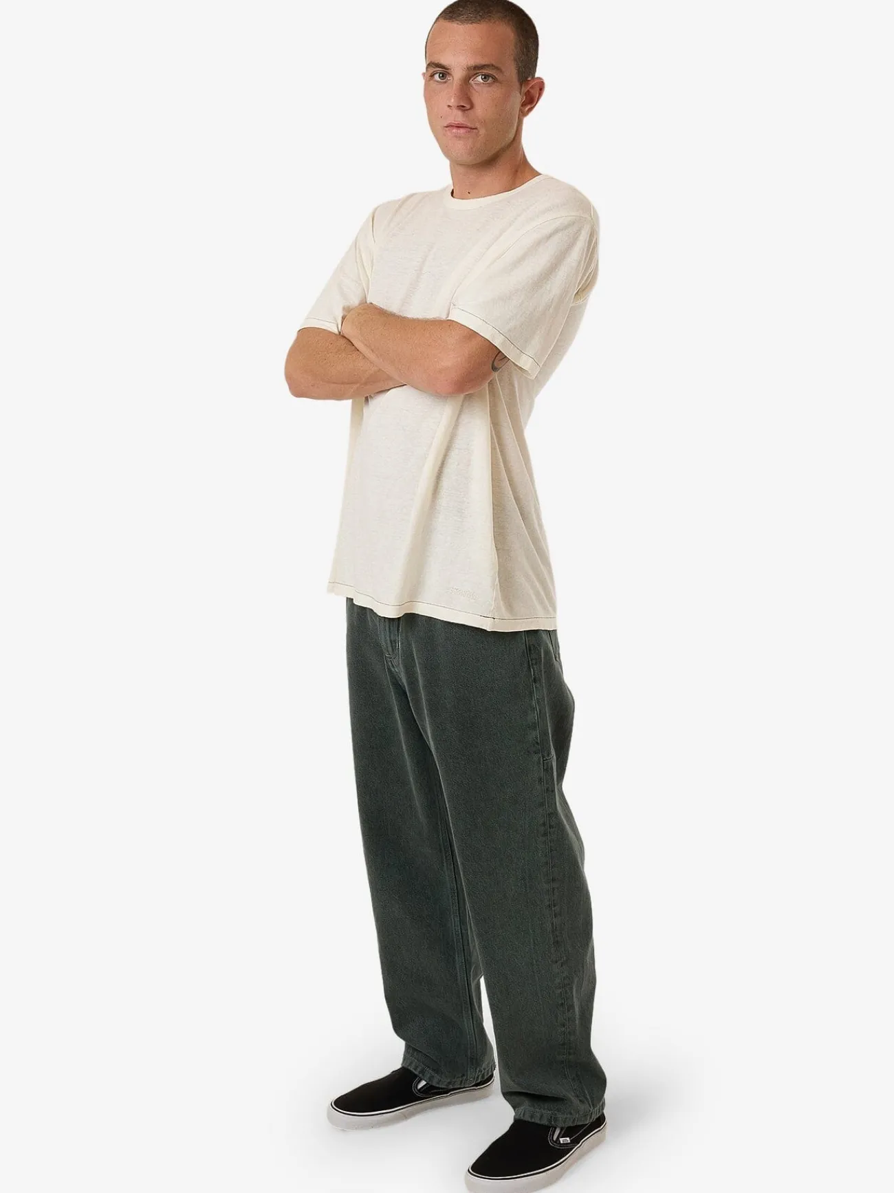 Best Thrills Hemp Embro Lightweight Contrast Stitch Merch Fit Tee - Dirty White DirtyWhite