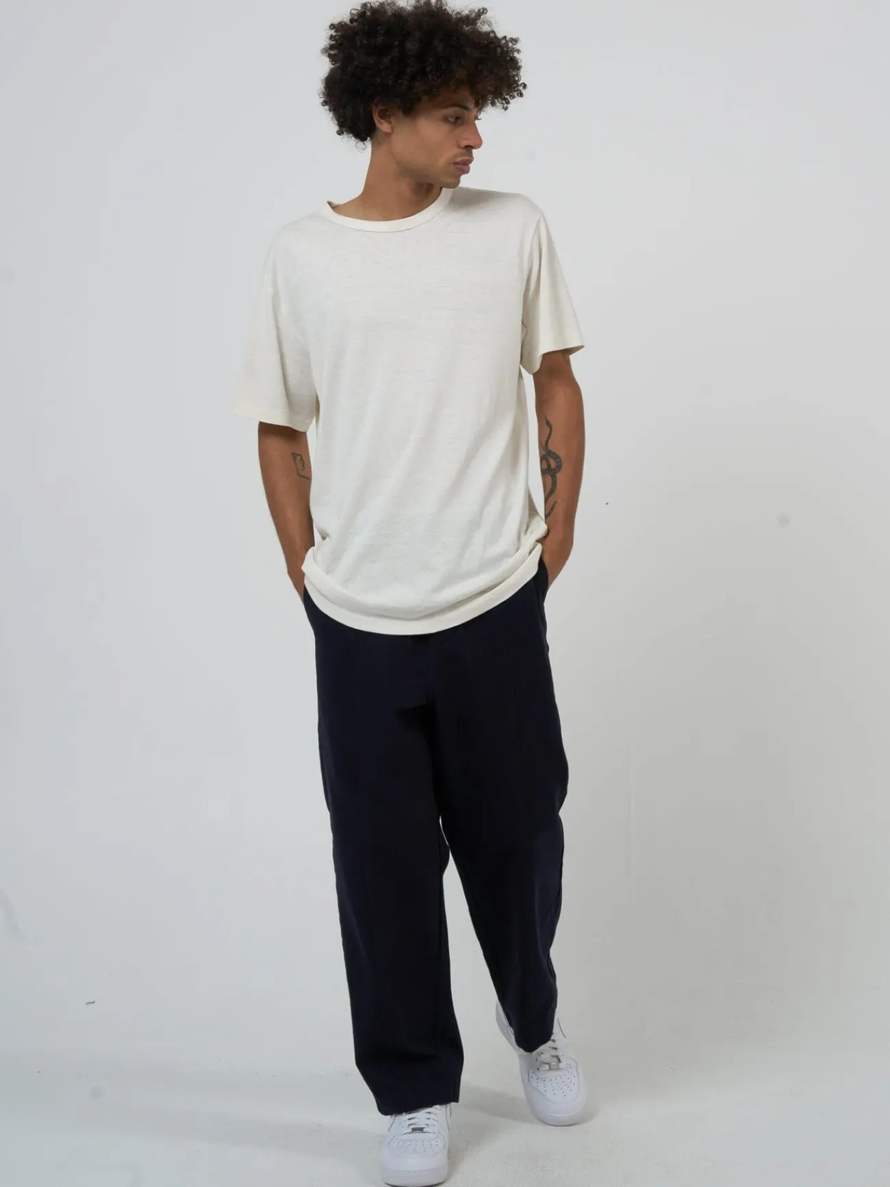 Discount Thrills Hemp Embro Lightweight Merch FIt Tee - Dirty White DirtyWhite