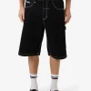 Sale Thrills High Power Big Slacker Denim Short - Black Rinse BlackRinse