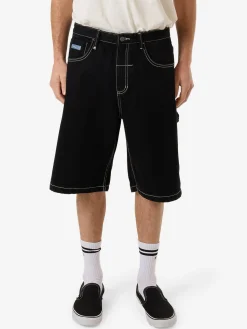 Sale Thrills High Power Big Slacker Denim Short - Black Rinse BlackRinse