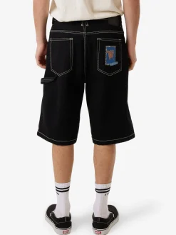 Sale Thrills High Power Big Slacker Denim Short - Black Rinse BlackRinse