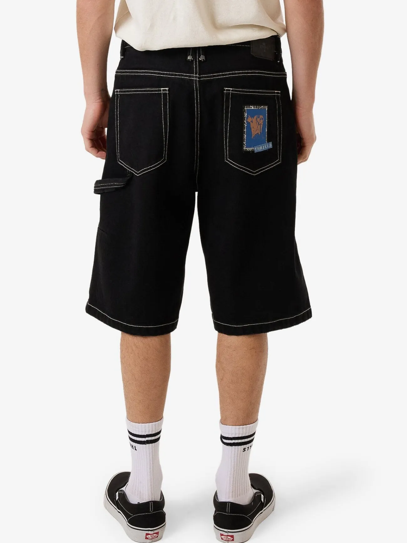 Sale Thrills High Power Big Slacker Denim Short - Black Rinse BlackRinse