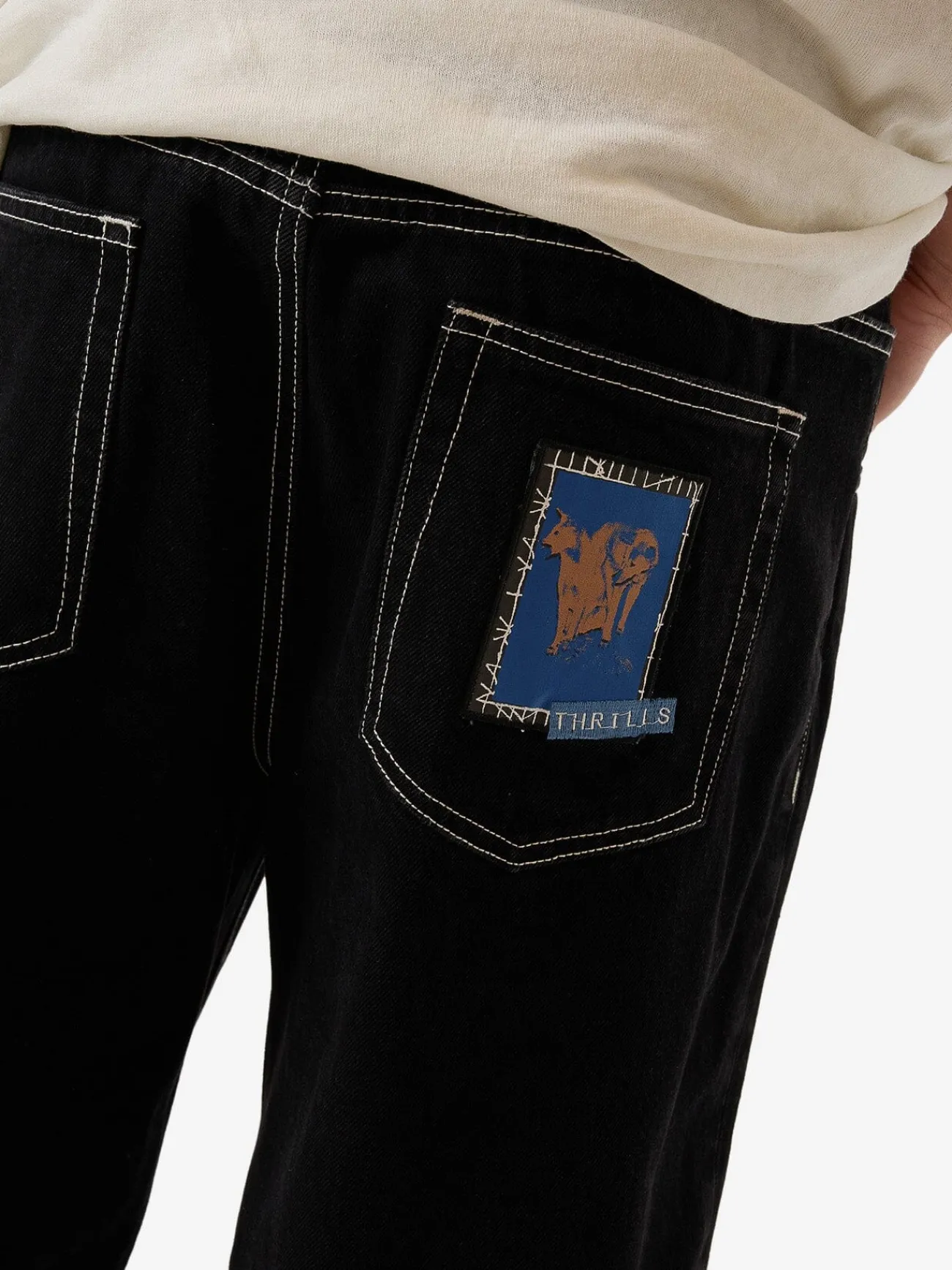 Sale Thrills High Power Big Slacker Denim Short - Black Rinse BlackRinse