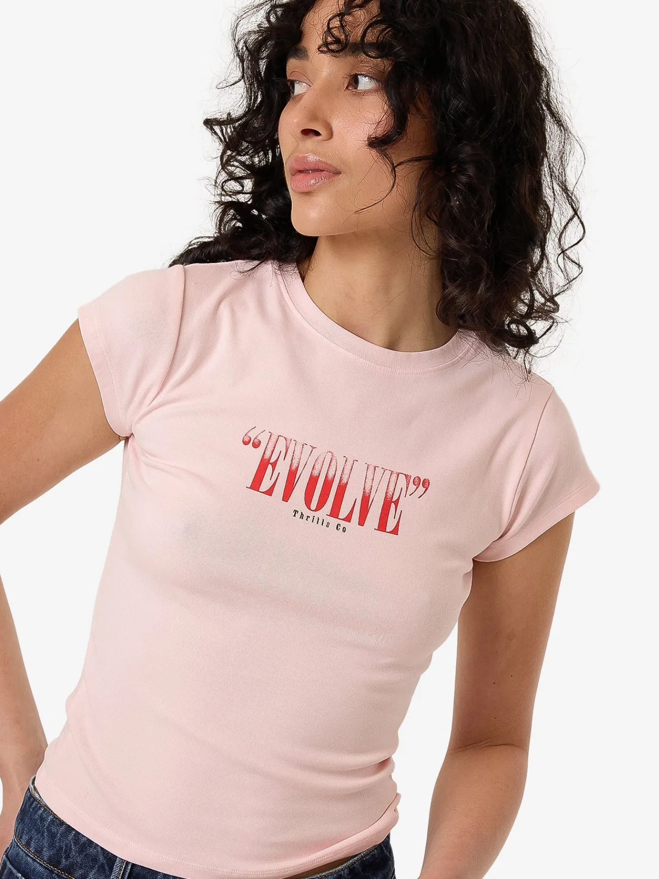 Discount Thrills Highly Evolved Club Tee - Barely Pink BarelyPink