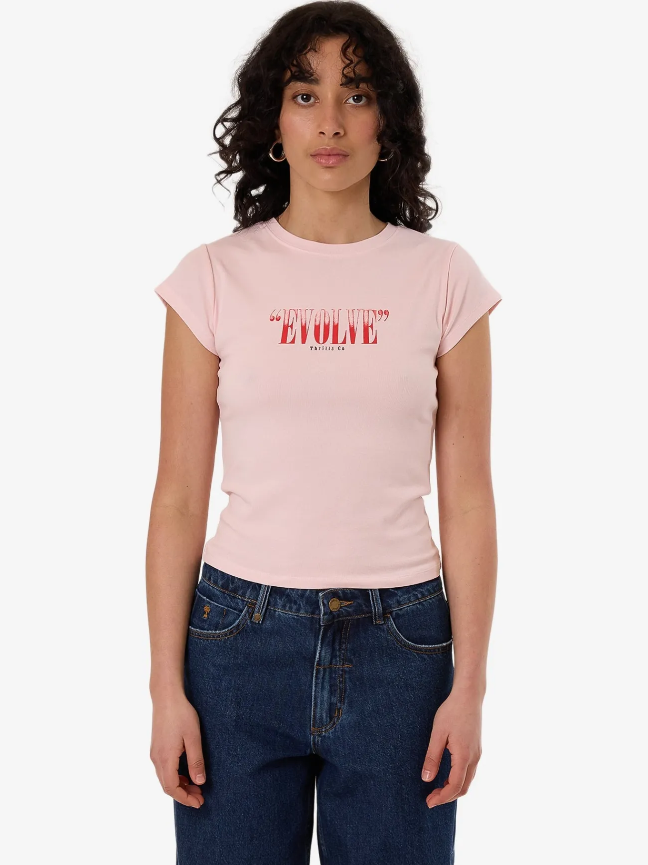 Discount Thrills Highly Evolved Club Tee - Barely Pink BarelyPink