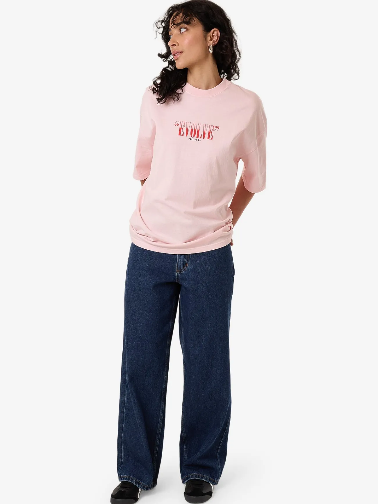 Best Thrills Highly Evolved Oversized Tee - Barely Pink BarelyPink