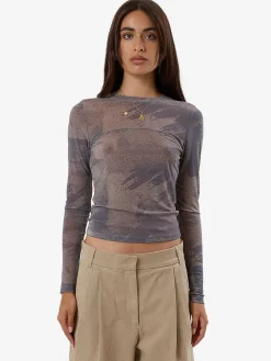 Online Thrills In Formation Mesh Top - Graphite