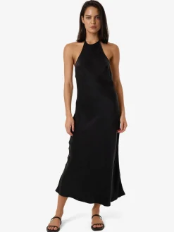 Best Thrills Jett Halter Bias Dress - Black