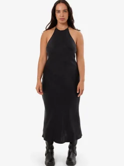 Best Thrills Jett Halter Bias Dress - Black