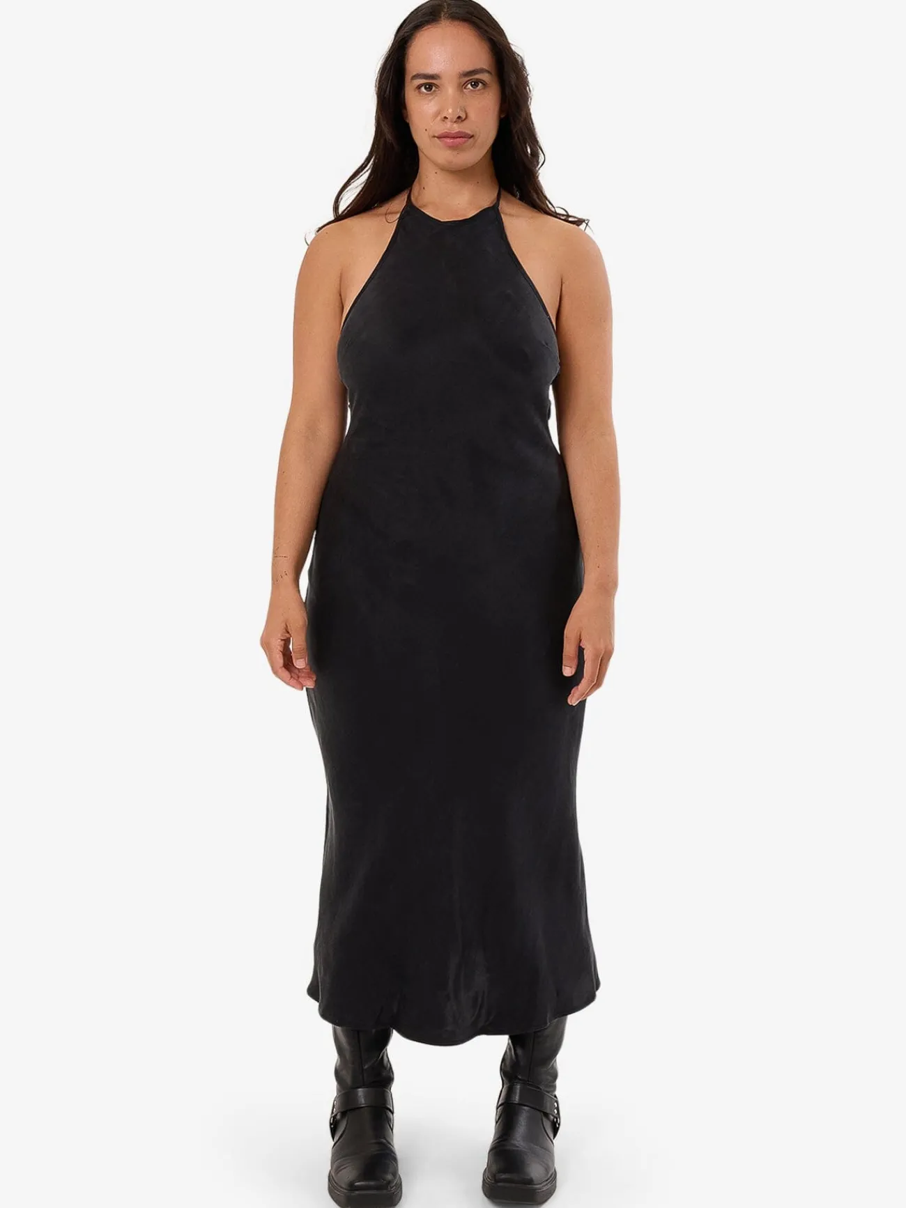 Best Thrills Jett Halter Bias Dress - Black