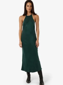 Sale Thrills Jett Halter Bias Dress - Deep Emerald DeepEmerald