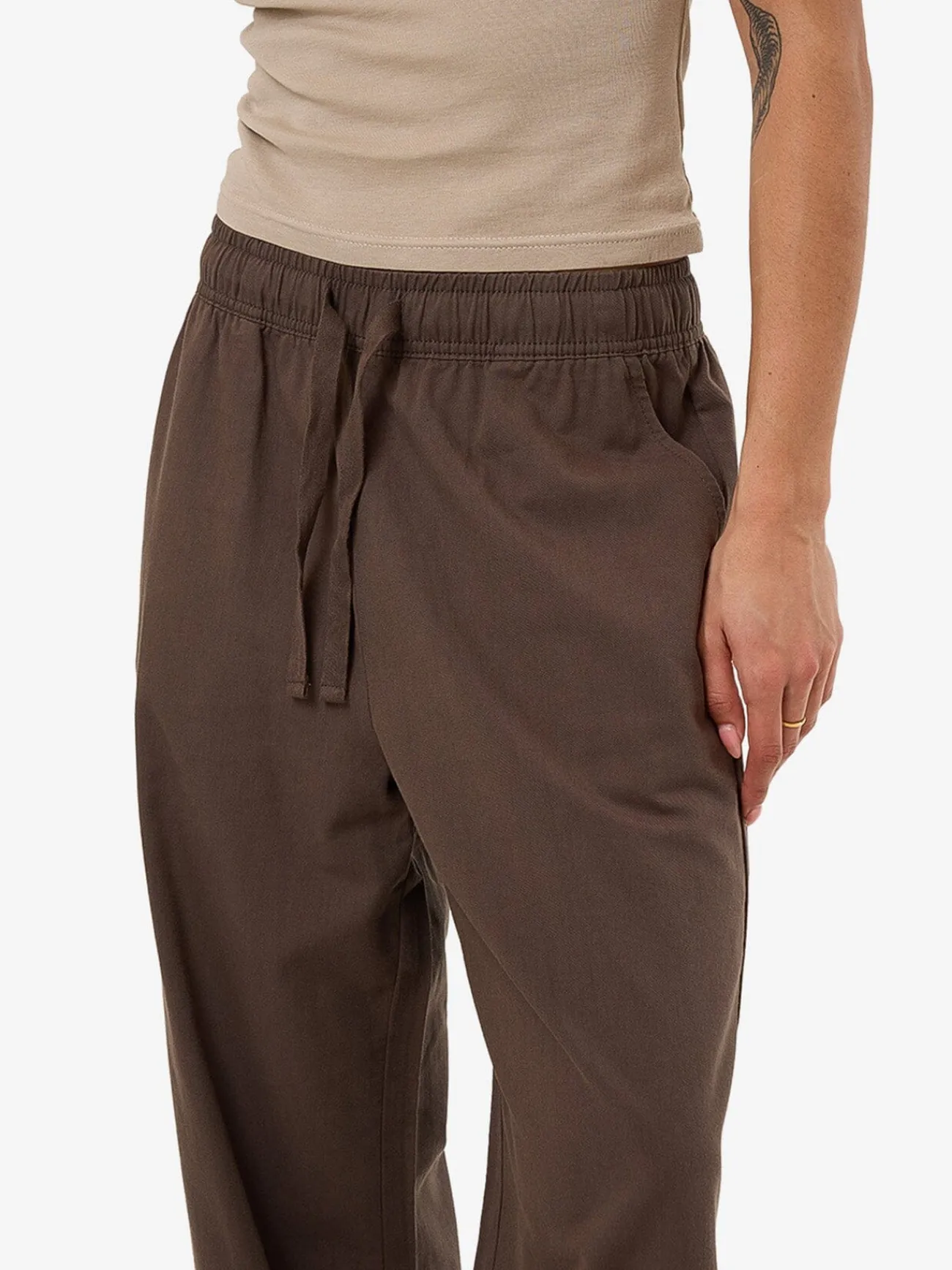 Online Thrills Kensley Elastic Pant - Dark Brindle DarkBrindle